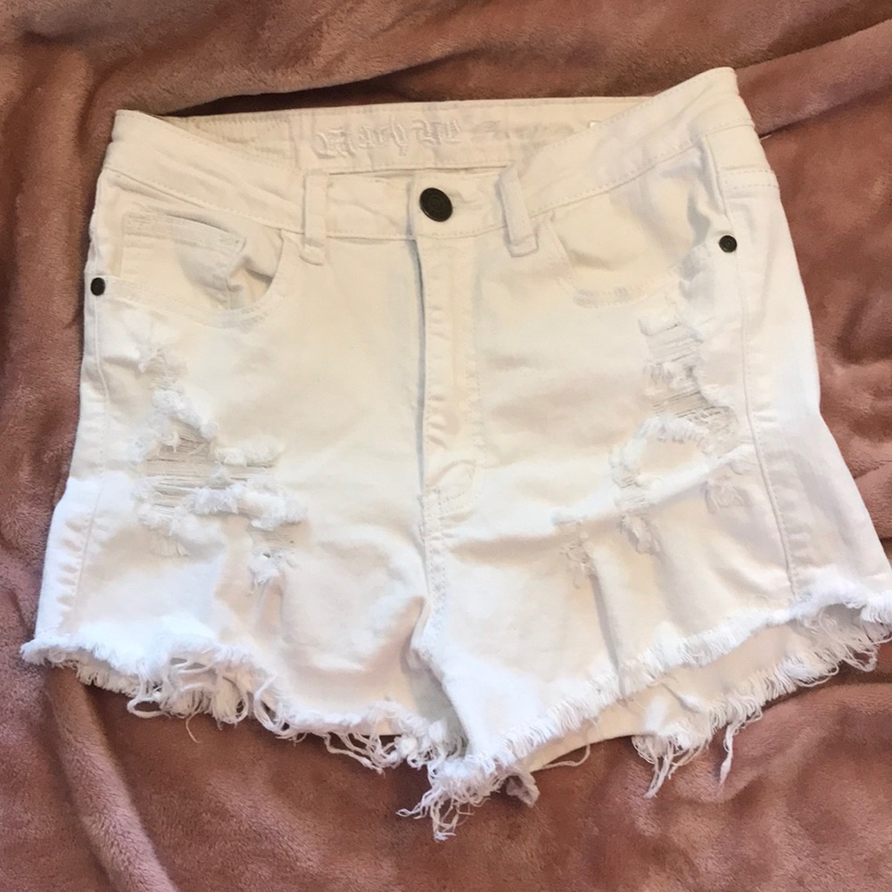 White denim shorts